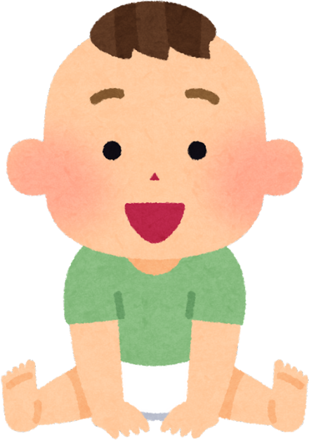 Happy Baby Illustration in Diaper